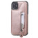 iPhone 11 Solid Color Double Buckle Zipper Shockproof Protective Case - Rose Gold