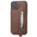 iPhone 11 Solid Color Double Buckle Zipper Shockproof Protective Case - Brown