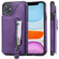 iPhone 11 Solid Color Double Buckle Zipper Shockproof Protective Case - Purple