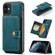 iPhone 11 JEEHOOD Retro Magnetic Detachable Protective Case with Wallet & Card Slot & Holder  - Blue