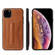 iPhone 11 Fierre Shann Full Coverage Protective Leather Case with Holder & Card Slot  - Brown