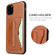 iPhone 11 Fierre Shann Full Coverage Protective Leather Case with Holder & Card Slot  - Brown