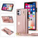 iPhone 11 Wrist Strap PU+TPU Shockproof Protective Case with Crossbody Lanyard & Holder & Card Slot - Rose Gold