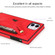 iPhone 11 Wrist Strap PU+TPU Shockproof Protective Case with Crossbody Lanyard & Holder & Card Slot - Red