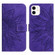 iPhone 11 Skin Feel Sun Flower Pattern Flip Leather Phone Case with Lanyard - Dark Purple