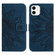 iPhone 11 Skin Feel Sun Flower Pattern Flip Leather Phone Case with Lanyard - Inky Blue