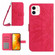 iPhone 11 Skin Feel Sun Flower Pattern Flip Leather Phone Case with Lanyard - Rose Red