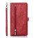 iPhone 11 Zipper Card Slot Buckle Wallet Leather Phone Case - Red