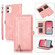 iPhone 11 Zipper Card Slot Buckle Wallet Leather Phone Case - Pink