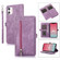 iPhone 11 Zipper Card Slot Buckle Wallet Leather Phone Case - Purple