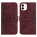 iPhone 11 Skin Feel Sun Flower Pattern Flip Leather Phone Case with Lanyard - Wine Red
