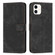 iPhone 11 Skin Feel Stripe Pattern Leather Phone Case with Lanyard - Black