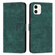 iPhone 11 Skin Feel Stripe Pattern Leather Phone Case with Lanyard - Green