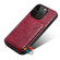iPhone 11 Imitation Crocodile Leather Back Phone Case with Holder - Rose Red