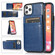 iPhone 11 Solid Color PC + TPU Protective Case with Holder & Card Slots  - Blue