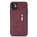 iPhone 11 Zipper Card Holder Phone Case  - Wine Red