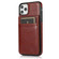 iPhone 11 Solid Color PC + TPU Protective Case with Holder & Card Slots  - Brown