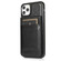 iPhone 11 Solid Color PC + TPU Protective Case with Holder & Card Slots  - Black