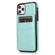 iPhone 11 Solid Color PC + TPU Protective Case with Holder & Card Slots  - Green