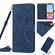 iPhone 11 Skin Feel Heart Pattern Leather Phone Case With Lanyard  - Blue