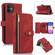 iPhone 11 Dream 9-Card Wallet Zipper Bag Leather Phone Case - Red