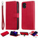 iPhone 11 Solid Color Horizontal Flip Protective Case with Holder & Card Slots & Wallet & Photo Frame & Lanyard - Red