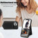 iPhone 11 Rhombic Texture RFID Phone Case with Lanyard & Mirror - Black