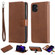 iPhone 11 Solid Color Horizontal Flip Protective Case with Holder & Card Slots & Wallet & Photo Frame & Lanyard - Brown