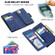 iPhone 11 Skin Feel Detachable Magnetic Zipper Horizontal Flip PU Leather Case with Multi-Card Slots & Holder & Wallet & Photo Frame & Lanyard - Blue