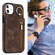 iPhone 11 Retro Ring and Zipper RFID Card Slot Phone Case - Brown