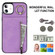 iPhone 11 Retro Ring and Zipper RFID Card Slot Phone Case - Purple