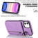 iPhone 11 Retro Ring and Zipper RFID Card Slot Phone Case - Purple