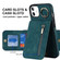 iPhone 11 Retro Ring and Zipper RFID Card Slot Phone Case - Blue