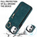 iPhone 11 Retro Ring and Zipper RFID Card Slot Phone Case - Blue