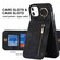 iPhone 11 Retro Ring and Zipper RFID Card Slot Phone Case - Black