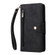 iPhone 11 Rivet Buckle 9 Cards Three Fold Leather Phone Case  - Black