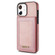 iPhone 11 N.BEKUS Vertical Flip Card Slot RFID Phone Case  - Rose Gold