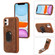 iPhone 11 Armor Ring Wallet Back Cover Phone Case - Brown