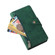 iPhone 11 Rivet Buckle 9 Cards Three Fold Leather Phone Case  - Green