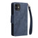 iPhone 11 Rivet Buckle 9 Cards Three Fold Leather Phone Case  - Blue