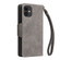 iPhone 11 Rivet Buckle 9 Cards Three Fold Leather Phone Case  - Grey