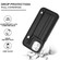 iPhone 11 Shockproof Leather Phone Case with Wrist Strap - Black