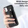 iPhone 11 Shockproof Leather Phone Case with Wrist Strap - Black