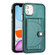 iPhone 11 Shockproof Leather Phone Case with Card Holder - Green
