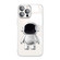 iPhone 11 Electroplating PC Astronaut Holder Phone Case with Lens Film - Silver