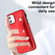 iPhone 11 Shockproof Leather Phone Case with Wrist Strap - Red