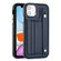 iPhone 11 Shockproof Leather Phone Case with Wrist Strap - Blue