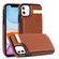 iPhone 11 Metal Buckle Card Slots Phone Case - Brown