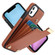 iPhone 11 Metal Buckle Card Slots Phone Case - Brown