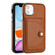 iPhone 11 Shockproof Leather Phone Case with Card Holder - Brown